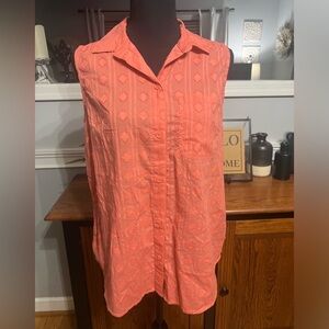 NWT-Beachlunchlounge Women’s Sleeveless Button Down Blouse